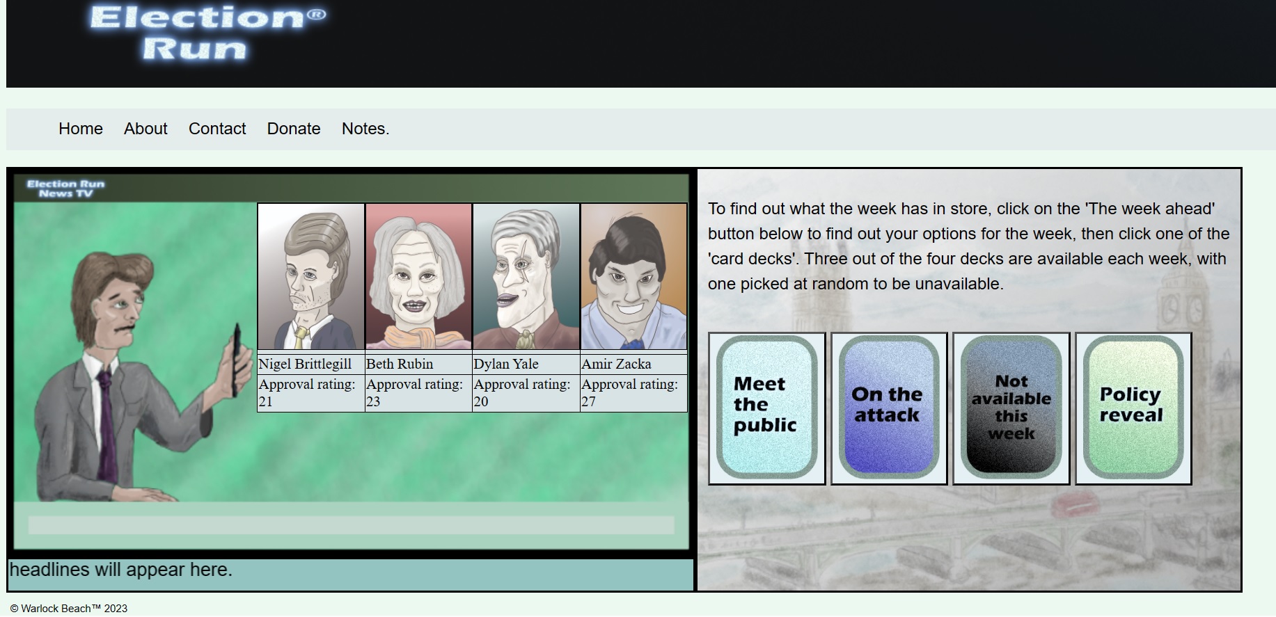 Game screen example